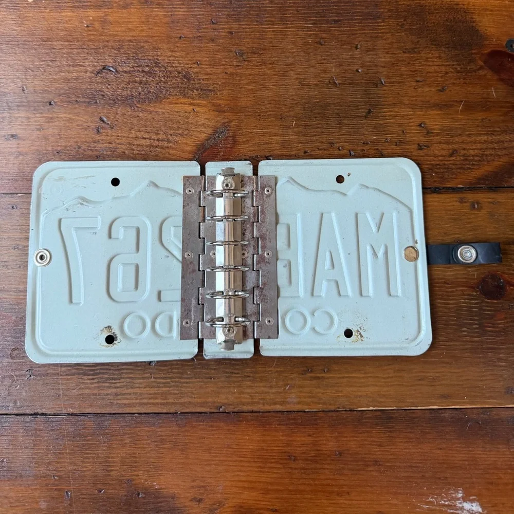 90s Retro Vermont State License Plate Metal Personal Organizer